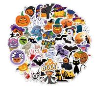 JEYORZY Pegatinas Decorativas Halloween, 50 Pcs Stickers para Decoración de Fiesta, Egatinas de Pesadilla Antes de Navidad