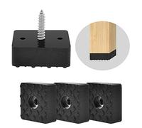 Jeyrup 20 pies de Muebles Negros piesCuadrados de GomaTapas de los pies para sillas de jardínAdecuado para Todo Tipo de Muebles,Antideslizante,Mantener Fuera de los Pisos mojados,Proteger los Muebles