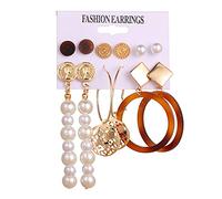 Jeyry Women Pendientes, pendientes de perlas grandes y retorcidas para mujeres Brinco Punk Flower Dangle Parring Boucle D'Oreille Femme Jewelry Regals para novia, esposa,