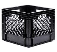 JEZERO Milk Crate for Household Storage: The Ultimate Storage Tote for Groceries, Garages, Kayaking & Outdoor, Stackable Storage | Black, Square, Single, 13" x 13" x 11”