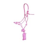 JF-Reitsport Juego de cabestro de 4 nudos con cuerda de 280 cm, tamaño completo, color rosa
