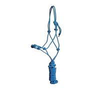 JF-Reitsport Juego de cabestro de 4 nudos con cuerda de 280 cm, tamaño completo, color turquesa