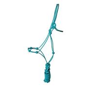 JF-Reitsport Juego de cabestro de 4 nudos con cuerda de 280 cm, tamaño completo, color verde