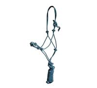 JF-Reitsport Juego de cabestro de 4 nudos con cuerda de 280 cm, tamaño completo, color verde oscuro