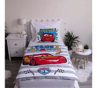 JFabrics Juego de edredón y almohada para cuna de Disney Cars | Juego de ropa de cama para niños pequeños | Con el icónico Lightening McQueen