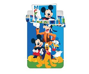 JFabrics - Juego de Funda nórdica y Funda de Almohada para niños y niños, con Donald Duck y Plutón