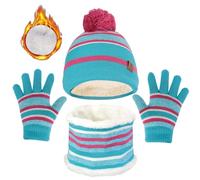 JFAN Gorra y Bufanda para Niña Invierno Set Sombrero para Bebes Conjuntos de Accesorios para Niño de 2-7 años talla única Azul Pálido