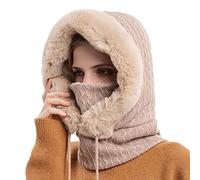 JFAN Gorro Invierno Mujer Térmico Pasamontañas Mujer Invierno Gorros Resistente Al Viento CáLido Y Suave Adecuado para Esquiar Ciclismo Talla única