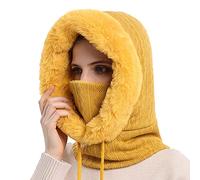 JFAN Gorro Invierno Mujer Térmico Pasamontañas Mujer Invierno Gorros Resistente Al Viento CáLido Y Suave Adecuado para Esquiar Ciclismo,Amarillo Talla única