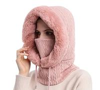 JFAN Gorro Invierno Mujer Térmico Pasamontañas Mujer Invierno Gorros Resistente Al Viento CáLido Y Suave Adecuado para Esquiar Ciclismo,Rosado Talla única