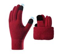 JFAN Guantes Invierno Termicos Hombre Mujer Guantes de Pantalla con Tactiles Antideslizantes Forro Polar Suave para Deportes al Aire Libre,Burdeos