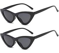 JFAN Mujer Gafas Gato Ojos Polarizado Gafas de Sol Polarized Retro Moda Estilo Vintage Gafas para Mujer Uv400 Gafas de Sol(Negro Gris+Negro Gris)