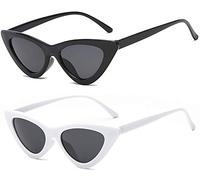 JFAN Mujer Gafas Gato Ojos Polarizado Gafas de Sol Polarized Retro Moda Estilo Vintage Gafas para Mujer Uv400 Gafas de Sol(Negro+blanca-2 Pcs)