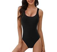 JFAN Traje de baño de una Pieza para Mujer Sexy Traje de baño con Cuello en U Profundo Estampado de Serpiente de Leopardo Moda Sexy Halter Halter Bikini de una Pieza(Negro,L)