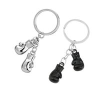 JFangZHZH Llavero Guantes de Boxeo,2 Piezas Llavero Metalico Boxeo Plata y Negro para Aficionados,regalos para boxeadores,Regalo Deportivo para Hombres y Fanáticos del Boxeo,MMA,Karate