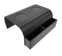 JFBLSD Bandeja de bambú para reposabrazos sofá con Almacenamiento, Bandeja Plegable sofá, Antideslizante organizadora a Prueba Salpicaduras Bebidas, refrigerios, revistas y Control Remoto(Black)