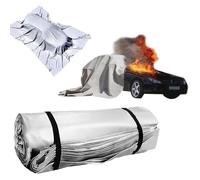 JFBLSD Manta ignífuga: Fibra de Vidrio recubierta de Silicona Resistente al Calor para Altas temperaturas, Reutilizable para Incendios de baterías y Motores de vehículos eléctricos(6mx6m)