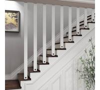JFBLSD Pasamanos de Escalera de Madera Maciza, balaustres para división Interior, barandilla Blanca con Postes de Montaje a Techo y Suelo, Columna de balaustre Personalizable(4ft/120cm)