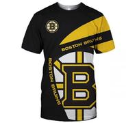 JFBNFKPO Hombres Manga Corta Abrigo Impreso 3D Hombres NHL Amarillo Mitad de Manga Hockey sobre Hielo impresión suéter Verano Camiseta Ropa, L