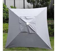 JFBUCF Parasol de jardín, 4 huesos, 2 x 2 m, parasol rectangular de tela para exteriores, playa y mercado gris