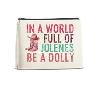 JFEHBFL Bolsa de maquillaje con temática de Dolly para amantes de la música country, regalos para amantes de la música country In a World Full of Jolenes Be a Dolly, bolsa de maquillaje con cremallera