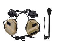 JFFCESTORE Casco Way Radio Audífonos tácticos Militares sin reducción de Ruido para Z.Tactical Series PTT (Bronceado)