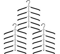 JFFLYIT Perchas de árbol de múltiples Capas, Paquete de 3 Perchas 5 en 1, Antideslizantes, ahorran Espacio, Organizador de Armario, Perchas de Acero Inoxidable, Perchas para Camisas y Abrigos (Color