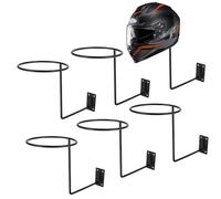 JFG RACING 6 Piezas Soportes Casco Moto,Colgador Casco Moto Pared,Soporte Exhibicion Casco Soporte Sombrero Pared para Casco Moto Bici Béisbol Baloncesto Sombreros-Negro