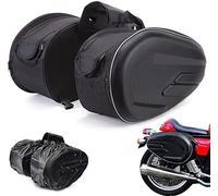 JFG RACING Alforjas Moto, Bolsa Moto, Maleta Moto Laterales Impermeable Viaje 36 L-58 L, Pareja Bolsas Side Capacidad Ampliable para la mayoría de Motos Sportster Dyna Softail Cruiser Chopper Touring
