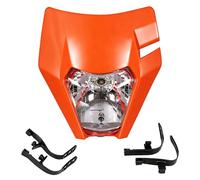 JFG RACING Careta Moto, Careta Faro Motos Luz Delantera Faros Auxiliares de Moto para EXC250 SXF250 EXC450 SX350 SXF450 EXC525 640LC4 ATV Scooter Dirt Bike Motocross Enduro Supermoto-Naranja