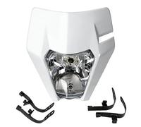 JFG RACING Careta Moto Faro Careta Moto Luz Delantera para EXC250 SXF250 EXC450 SX350 SXF450 EXC525 640LC4 ATV Scooter Dirt Bike Motocross Enduro Supermoto-Blanco