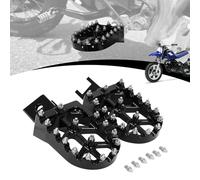 JFG RACING Estriberas Moto,CNC Reposapiés Delanteros Estriberas Universales Moto para PW50 1981-2024/PW80 1983-2006/Y-ZINGER 1985-2001/TW200 1987-2021 Negro