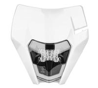 JFG RACING Faro Delantero Moto,Faro LED Moto Universal para KTM EXC125 EXC250 SX250 SXF250 EXC450 SX350 SXF450 EXC525 640LC4 Dirt Bike Enduro Supermoto BETA Derbi 50cc-Blanco