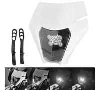 JFG RACING Faros Delanteros Universales Motocross,Faros Careta Delanteros para la mayoría de Motos SX SXF EXC EXCF Motocross Enduro Supermoto-Blanco