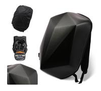 JFG Racing Mochila rígida de Fibra de Carbono Resistente al Agua con Forma de Diamante de Alta Capacidad de 30 l para Motocicleta, Bicicleta y Actividades al Aire Libre