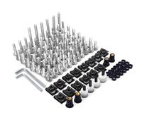 JFG RACING Tornillos Carenado Moto,Juego Completo Tornillos Tuercas Aluminio CNC Universales Carenado de Moto Kit para Motos Deportiva Motos de Calle Scooter-Plata