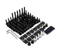 JFG RACING Tornillos Carenado Moto,Juego Completo Tornillos Tuercas Aluminio CNC Universales Carenado de Moto Kit para Motos Deportiva Motos de Calle Scooter-Negro