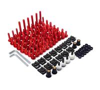 JFG RACING Tornillos Carenado Moto,Juego Completo Tornillos Tuercas Aluminio CNC Universales Carenado de Moto Kit para Motos Deportiva Motos de Calle Scooter-Rojo