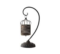 JFGCTYHXY Candelabros, Candelabro de Hierro Forjado con Forma Jaula pájaros Antigua Retro, Soporte Decorativo for Velas for Mesa, decoración for Bodas, cenas y Fiestas(Black)