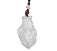 JFGCTYHXY Collar de jadeíta, Collar con colgante de obsidiana pura natural, amuleto talismán del Bodhisattva zodiaco(Goldfish)