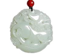 JFGCTYHXY Collar de jadeíta, Collar con colgante de obsidiana pura natural, amuleto talismán del Bodhisattva zodiaco(Crucifix)