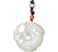 JFGCTYHXY Collar de jadeíta, Collar con colgante de obsidiana pura natural, amuleto talismán del Bodhisattva zodiaco(Classic Pixiu)