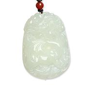 JFGCTYHXY Collar de jadeíta, Collar con colgante de obsidiana pura natural, amuleto talismán del Bodhisattva zodiaco(Unicorn)