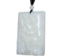 JFGCTYHXY Collar de jadeíta, Collar con colgante de obsidiana pura natural, amuleto talismán del Bodhisattva zodiaco(Dragon Head)