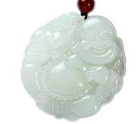 JFGCTYHXY Collar de jadeíta, Collar con colgante de obsidiana pura natural, amuleto talismán del Bodhisattva zodiaco(Pi Xiu Maitreya)