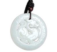 JFGCTYHXY Collar de jadeíta, Collar con colgante de obsidiana pura natural, amuleto talismán del Bodhisattva zodiaco(Brave Troops)