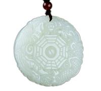 JFGCTYHXY Collar de jadeíta, Collar con colgante de obsidiana pura natural, amuleto talismán del Bodhisattva zodiaco(Gossip Dragon Phoenix)