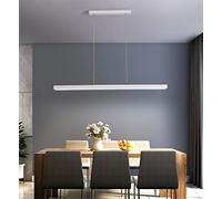 JFGCTYHXY Lámparas de pared, Lámpara colgante LED regulable con mando a distancia, altura ajustable, diseño lineal, varios tamaños. Ideal for comedor, cocina y sala de estar(White,120CM/48W)