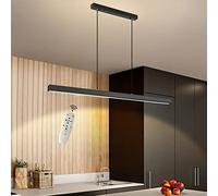 JFGCTYHXY Lámparas de pared, Lámpara colgante LED regulable con mando a distancia, altura ajustable, diseño lineal, varios tamaños. Ideal for comedor, cocina y sala de estar(Black,120CM/48W)