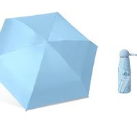 JFGCTYHXY paraguas, Paraguas de bolsillo 8 colores, resistente al viento, con 6 varillas y protección contra rayos ultravioleta(Blue)